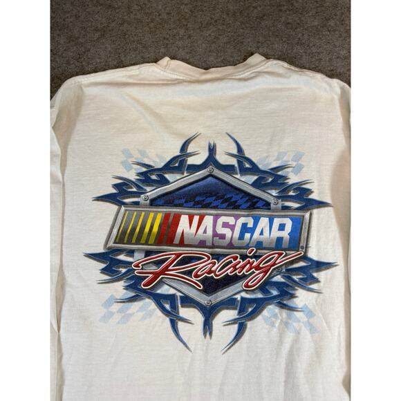 VINTAGE NASCAR Racing Shirt Mens XL White Graphic Long Sleeve Tee Streetwear Y2K - Picture 6 of 8